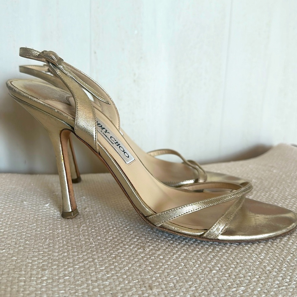 Jimmy Choo gold sandals